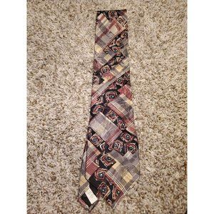 Vintage Retro Wemlon by Wembley Necktie Art Deco Brown Orange Leaves